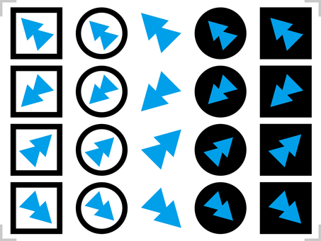 箭头图标45度对角线设置黑色,蓝色