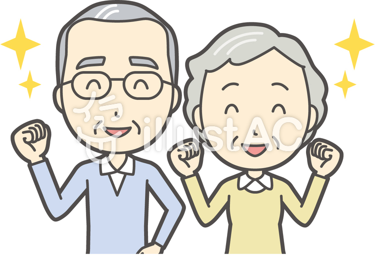 男女セット老人-017-バスト 男女セット老人-017-バストのイラスト