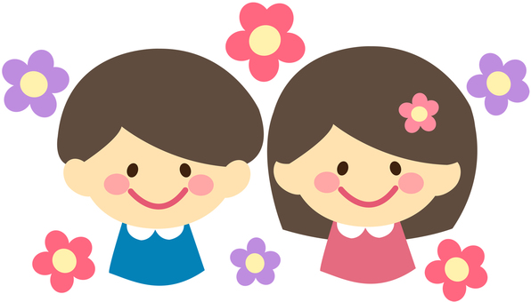 照片素材(图片): 克莱艺术 女孩 男孩 笑脸 密友