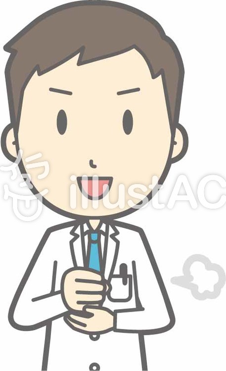 青年医師-なるほど-バスト 青年医師-なるほど-バストのイラスト