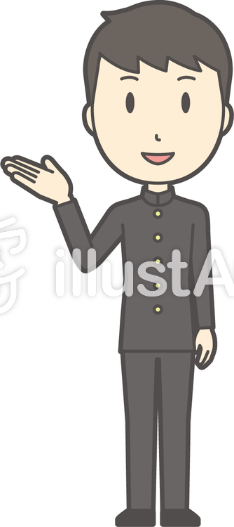 中学生学ラン男性-513-全身 中学生学ラン男性-513-全身のイラスト