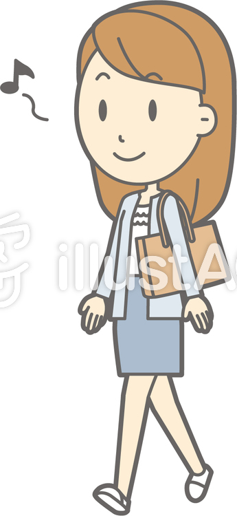 女子大生a-歩く笑顔-全身 女子大生a-歩く笑顔-全身のイラスト