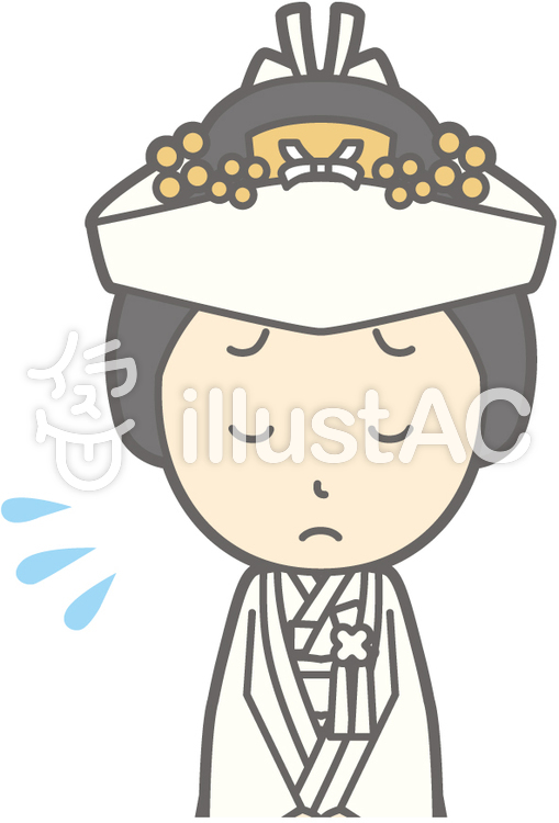 角隠し-おじぎ謝罪-バスト 角隠し-おじぎ謝罪-バストのイラスト