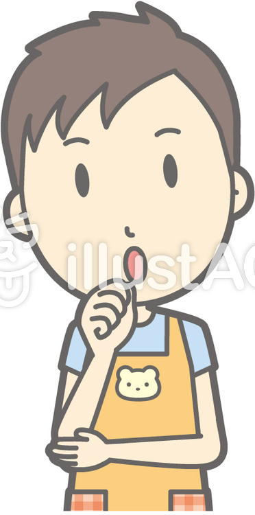 保育士男性-ふむふむ-バスト 保育士男性-ふむふむ-バストのイラスト
