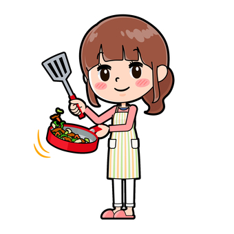 Fry apron mother cooking Fry apron mother cooking