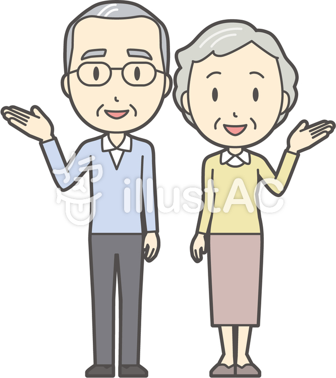 男女セット老人-020-全身 男女セット老人-020-全身のイラスト