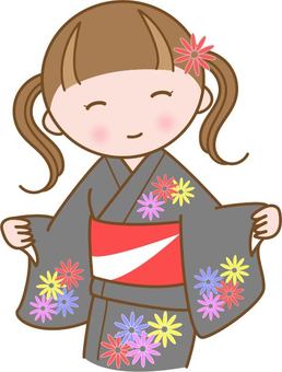 浴衣姿イラスト - No: 846143／無料イラストなら「イラストAC」