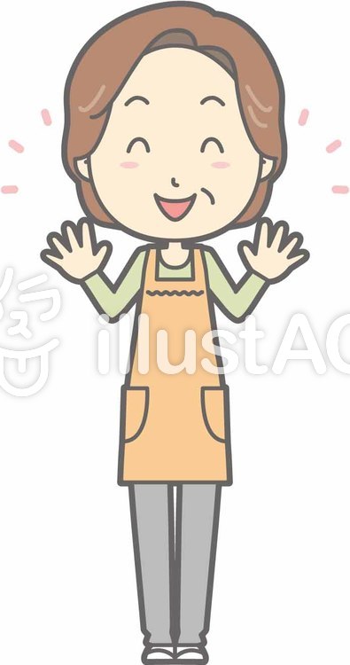 中年主婦a-ニコニコ-全身 中年主婦a-ニコニコ-全身のイラスト