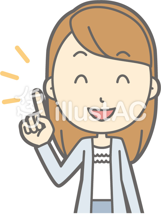 女子大生a-指差しニコニコ-バスト 女子大生a-指差しニコニコ-バストのイラスト