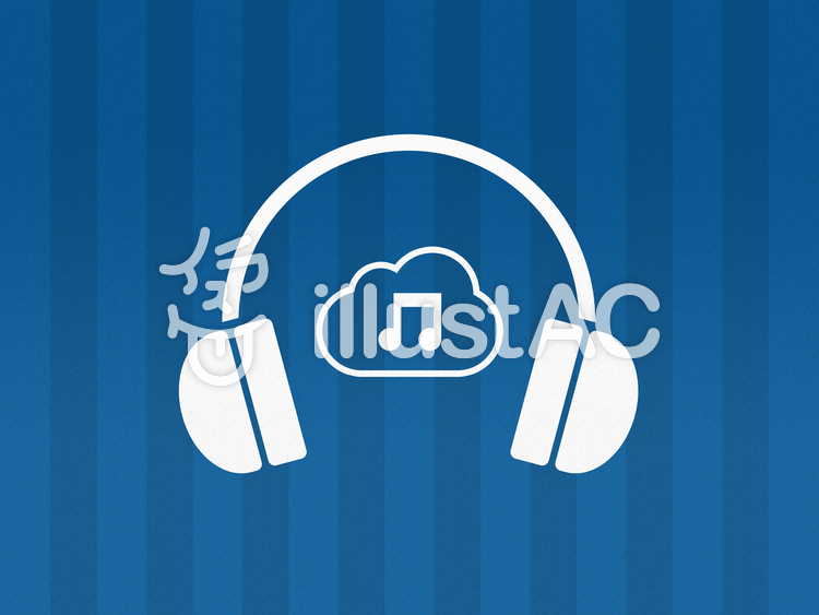 クラウド型音楽配信サービス ヘッドホン クラウド型音楽配信サービス ヘッドホンのイラスト