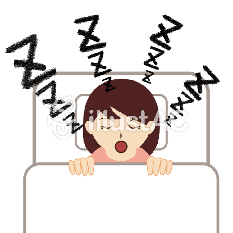 いびきをかいている女性イラスト No 無料イラストなら イラストac