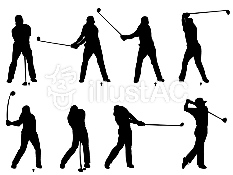 ゴルフスイングイラスト No 1138138／無料イラストなら「イラストAC」