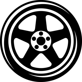 汽车轮胎轮子剪影